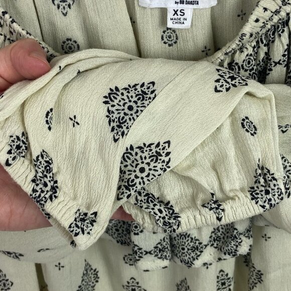 Jack BB Dakota Bernadine Off The Shoulder Top Beige Size XS Bohemian Boho Print - Picture 6 of 12